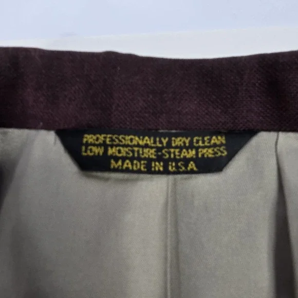 VINTAGE ADAMS ROW Mens 44L Red Gold Button Blazer Sport Coat Suit Jacket